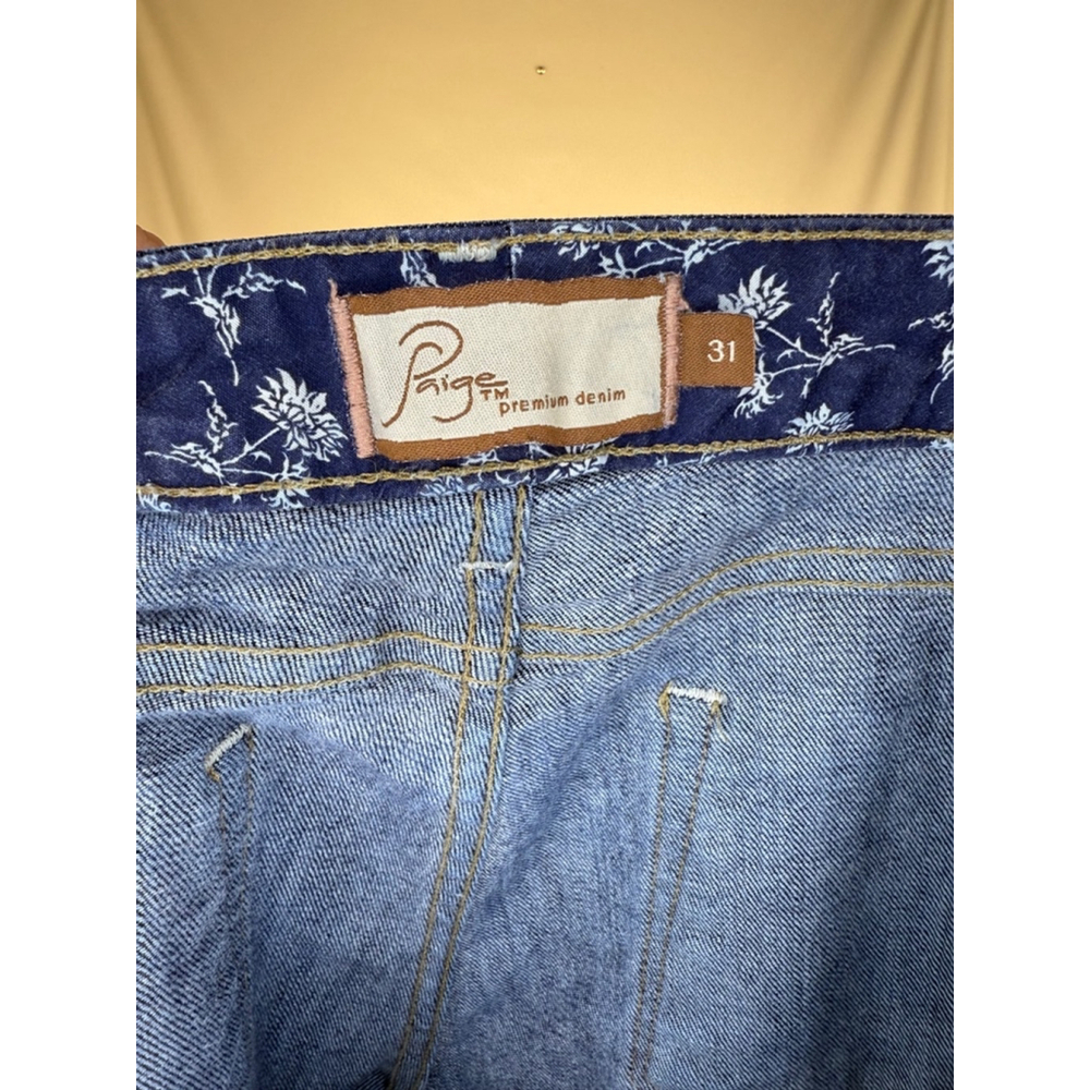 Women's Paige Skyline ankle peg slim fit Jeans Blue Size 31 - Picture 3 of 5